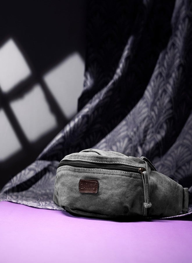 Zainto Denim Waist Bag for Men & Women - Stylish and Durable Fanny Pack for Travel, Hiking, and Everyday Use (Black) - Image 5